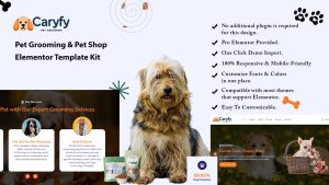 Caryfy - Pet Grooming Wordpress Elementor Template Kit