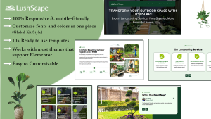 LushScape - landscaping WordPress Elementor Template Kit